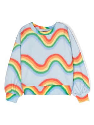 Molo Miki rainbow-print sweatshirt - Blue
