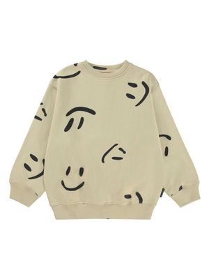 Molo Monti smiley-print sweatshirt - Neutrals