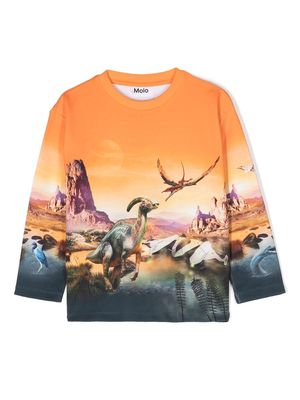 Molo Mountoo Dino Planet sweatshirt - Orange