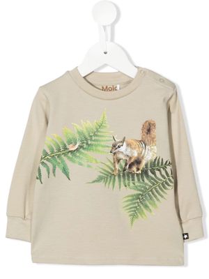 Molo nature-print long-sleeve sweatshirt - Neutrals