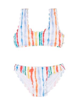 Molo Nice stripe-print bikini set - White