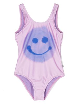 Molo Nika smiley-face print swimsuit - Purple