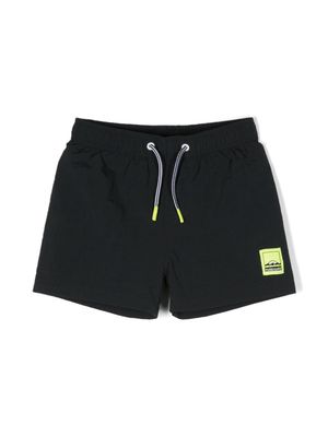 Molo Niko Solid logo-patch swim shorts - Black