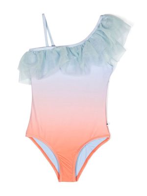 Molo Nilla gradient-effect ruffle swimsuit - Orange