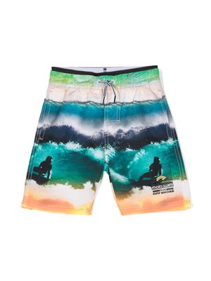 Molo ocean-motif print shorts - Neutrals