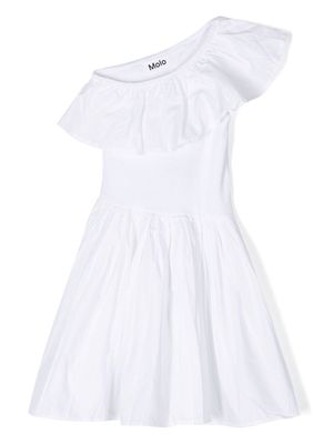 Molo one-shoulder ruffled dress - White