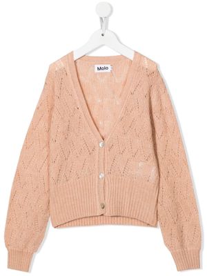 Molo open-knit button cardigan - Pink