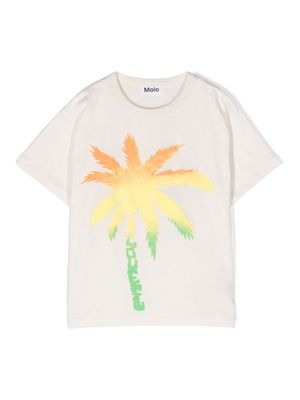 Molo palm tree-print cotton T-shirt - Neutrals