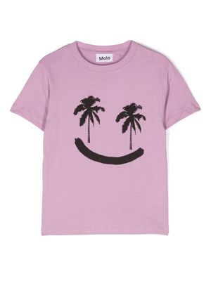 Molo palm tree-print cotton T-shirt - Pink