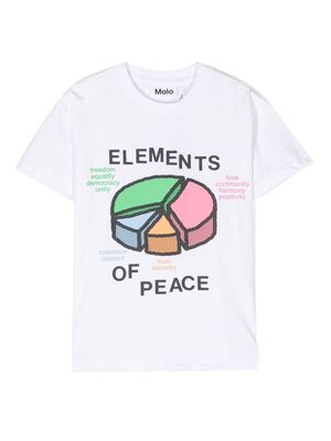 Molo peace chart-print cotton T-shirt - White