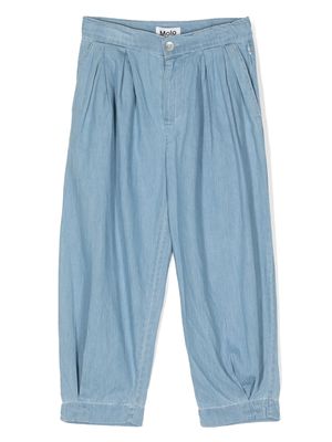 Molo pleated chambray trousers - Blue