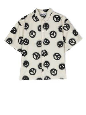 Molo printed short-sleeve shirt - Neutrals