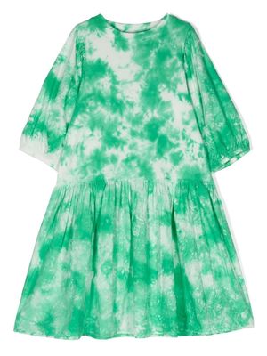Molo puff-sleeved organic-cotton dress - Green