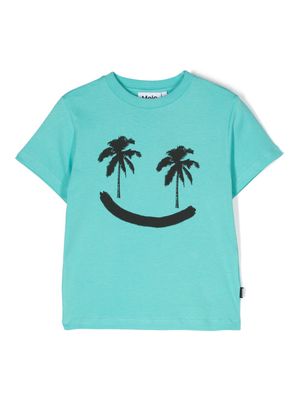 Molo Rame smiley-print T-shirt - Blue