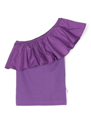 Molo Rebecca ruffled-trim one-shoulder top - Purple