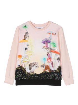 Molo Regine mushroom-print sweatshirt - Pink
