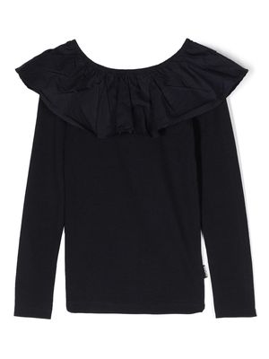 Molo Renate ruffle-collar T-shirt - Black