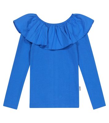 Molo Renate ruffled ribbed-knit cotton-blend top