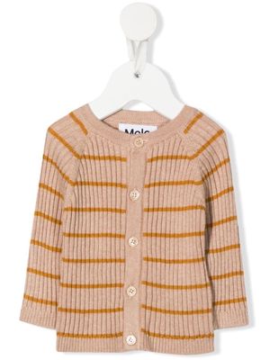 MOLO ribbed-knit buttoned cardigan - Neutrals