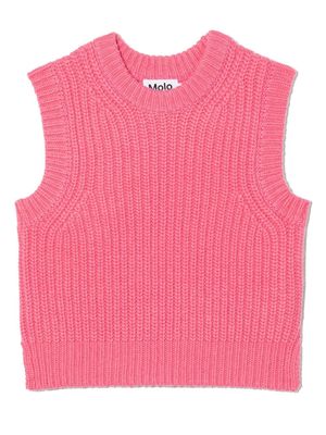 Molo ribbed-knit crew-neck vest top - Pink