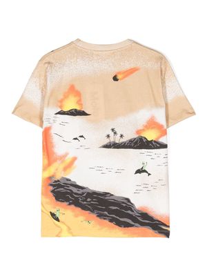 Molo Riley Alien-Tourists-print T-shirt - Neutrals