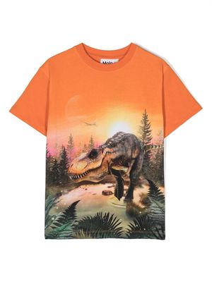 Molo Riley Dinossaur-print T-shirt - Orange