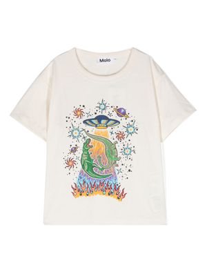 Molo Riley graphic-print organic cotton T-shirt - Neutrals