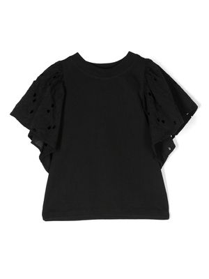Molo Ritza broderie-anglaise T-Shirt - Black