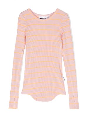 Molo Rochelle striped ribbed-knit jumper - Pink