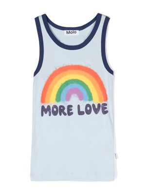 Molo Rosie rainbow-print organic cotton top - Blue