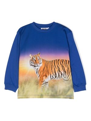 Molo Rube Tiger Reef-print cotton T-shirt - Blue
