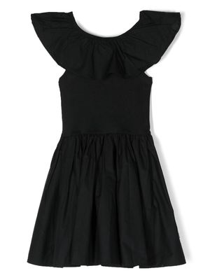 Molo ruffle-collar flared dress - Black