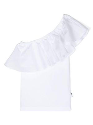 Molo ruffled one-shoulder top - White
