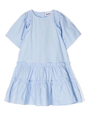 Molo short sleeves ruffled dress - Blue