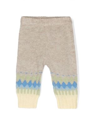 Molo Signy intarsia-knit trousers - Neutrals