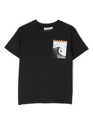 Molo slogan-print organic cotton T-shirt - Black