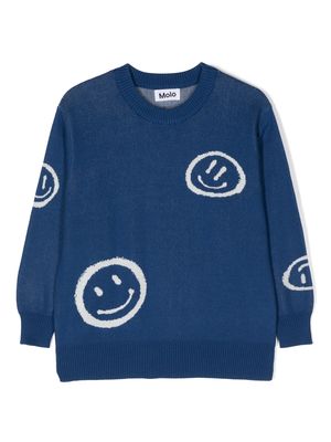 Molo smiley face motif sweatshirt - Blue