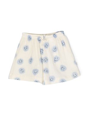 Molo smiley-print cotton shorts - Neutrals