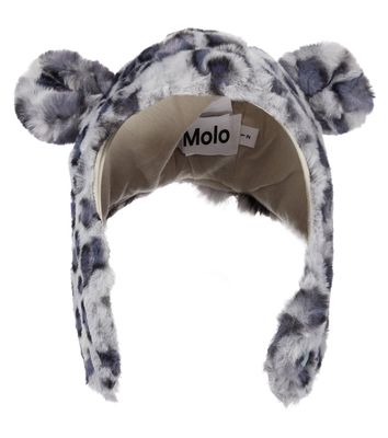 Molo Snowy leopard-print faux fur hat