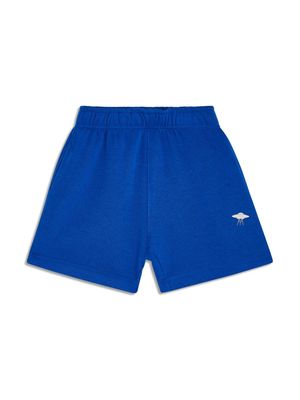 Molo spaceship-print organic cotton-blend shorts - Blue