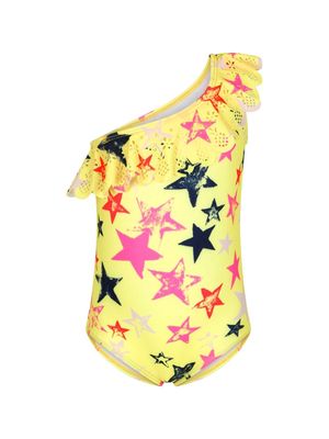 Molo star-print one-shoulder swimsuit - Yellow