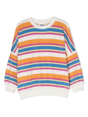 Molo stripe-pattern terry-cloth sweatshirt - Neutrals