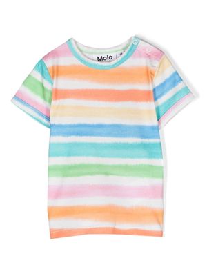 Molo striped cotton T-shirt - Orange