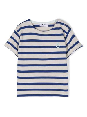 Molo striped organic-cotton T-shirt - Neutrals