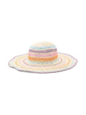 Molo striped raffia sun hat - Neutrals