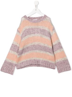Molo striped ribbed-knit jumper - Pink