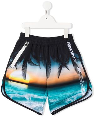 Molo sunset-print swim shorts - Blue