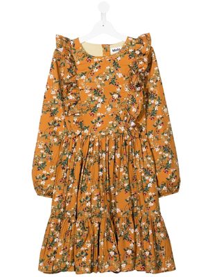 Molo TEEN Clea floral-print dress - Orange
