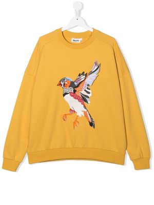 Molo TEEN embroidered-motif cotton sweatshirt - Yellow
