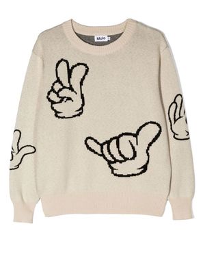 Molo TEEN intarsia-knit jumper - Neutrals